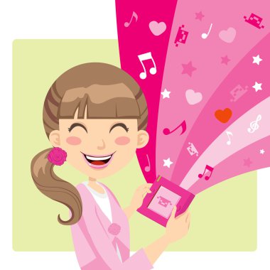 Girl Playing Video Games clipart