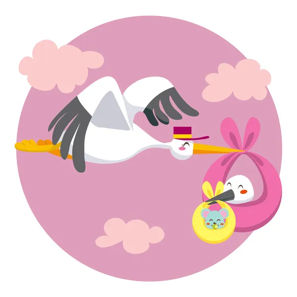 Double Stork Delivery — Stock Vector