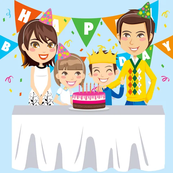 Joyeux anniversaire Famille — Image vectorielle