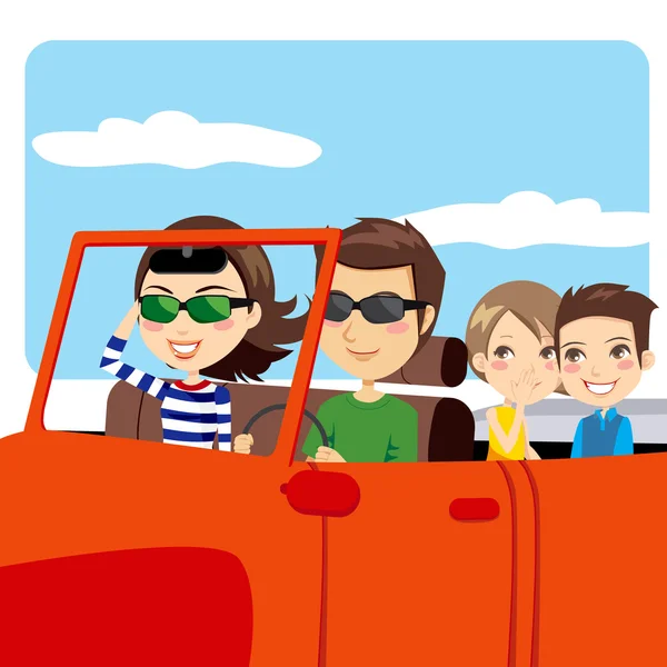 Excursion en voiture familiale — Image vectorielle
