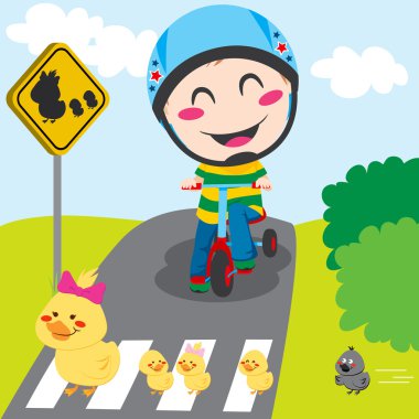 Ducks Crossing clipart