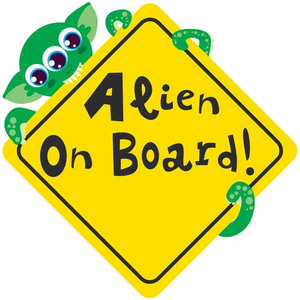 Alien on Board — Stock Vector