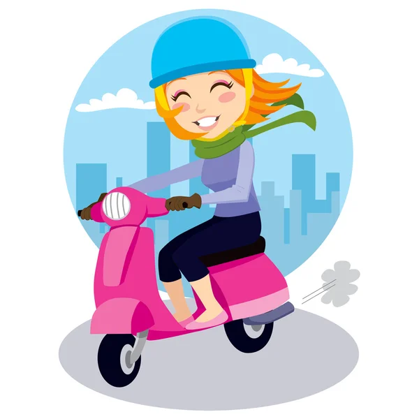 Девочка-скутер — стоковый вектор