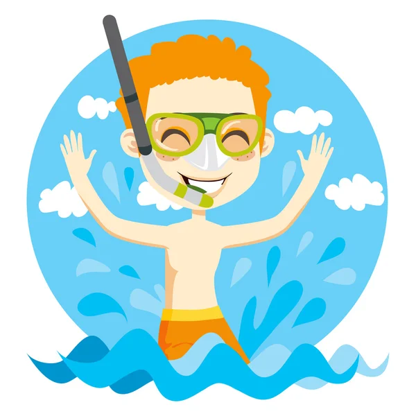 Rapaz nadador —  Vetores de Stock