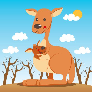 Kangaroo Mom clipart