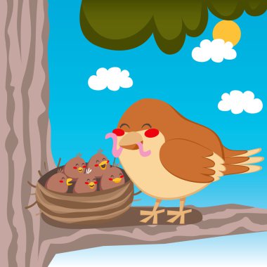 Sparrow Mom clipart