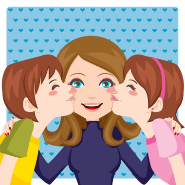 Kissing Mom clipart