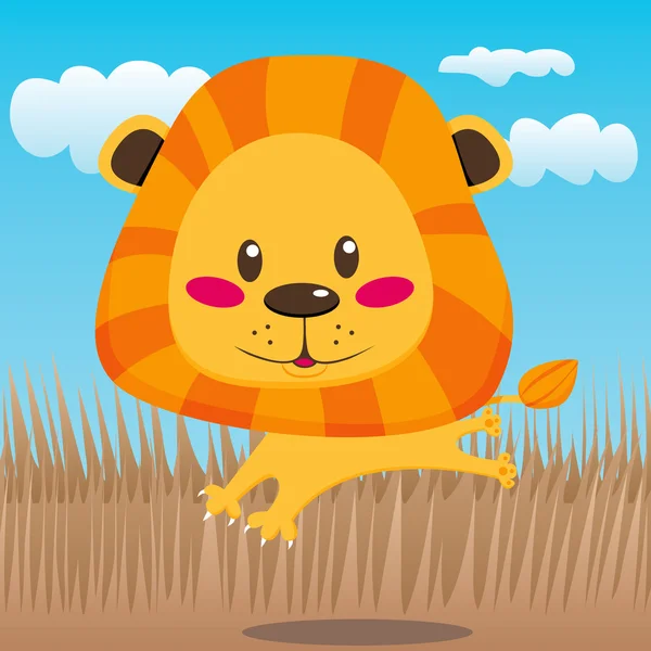 Happy Lion — Stock Vector