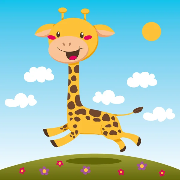 Стрибки Giraffe — стоковий вектор