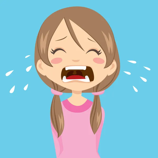 Girl Crying — Stock Vector