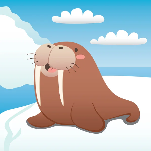 Gelukkig walrus — Stockvector