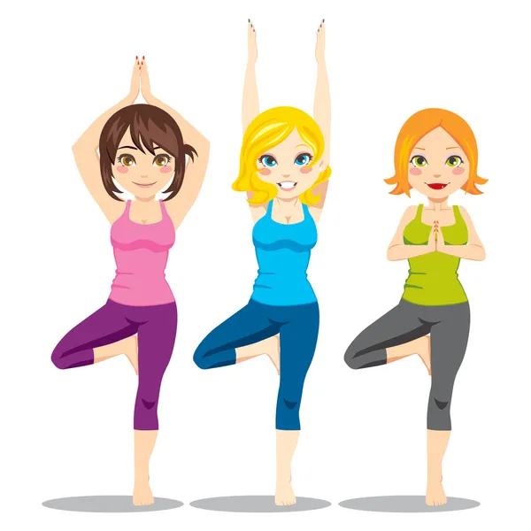 Yoga kadınlar — Stok Vektör