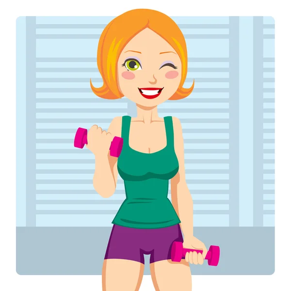 Fitness ağırlık egzersiz — Stok Vektör
