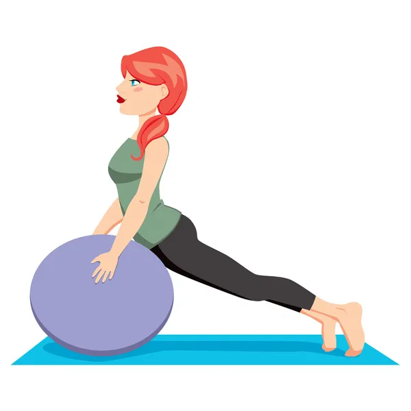 Exercice de balle Pilates — Image vectorielle