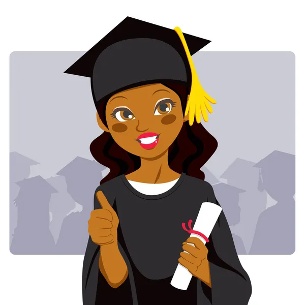 Diplômé afro-américaine — Image vectorielle