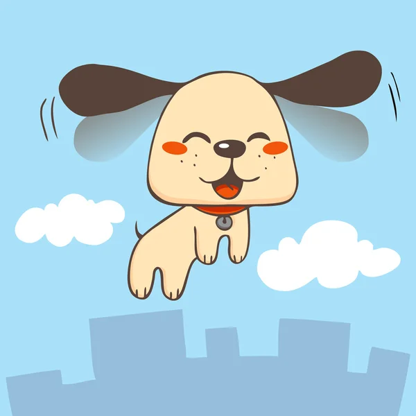 Glücklich fliegender Hund — Stockvektor