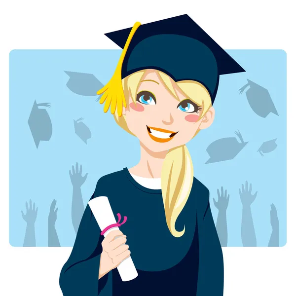 Graduate Girl Stock Illustration