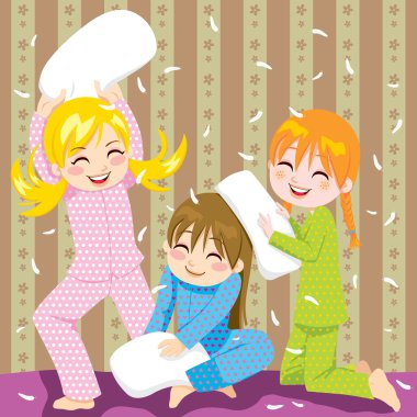 Pillow fight clipart