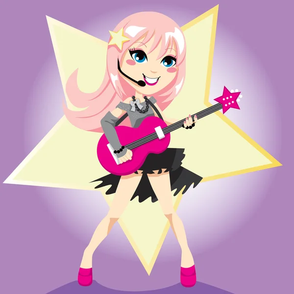 Rockstar meisje — Stockvector