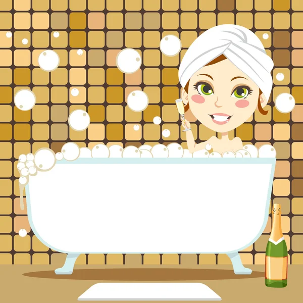 Relaxante banho de espuma — Vetor de Stock