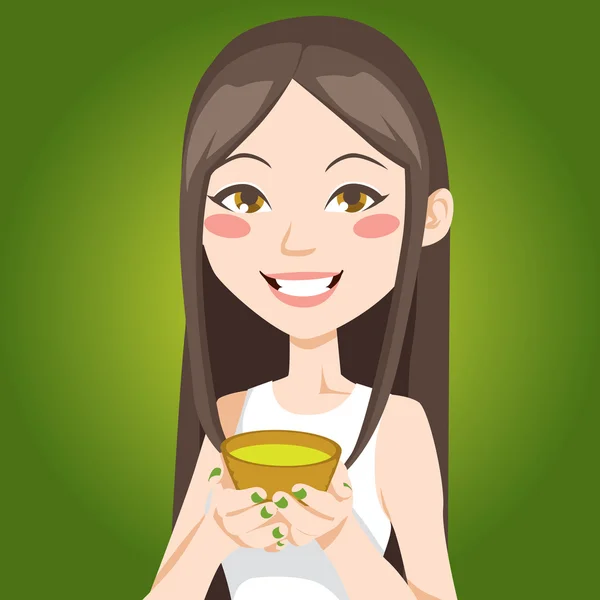Tasse de thé vert — Image vectorielle