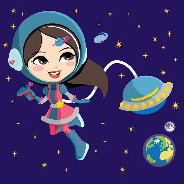 Досить астронавт дівчинка — стоковий вектор