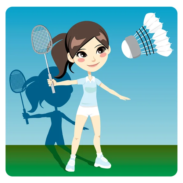 Badminton oyuncu — Stok Vektör