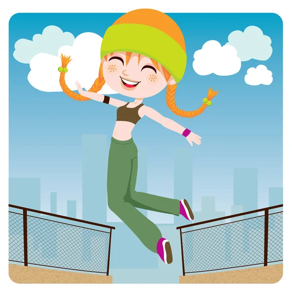 Chica saltando — Archivo Imágenes Vectoriales