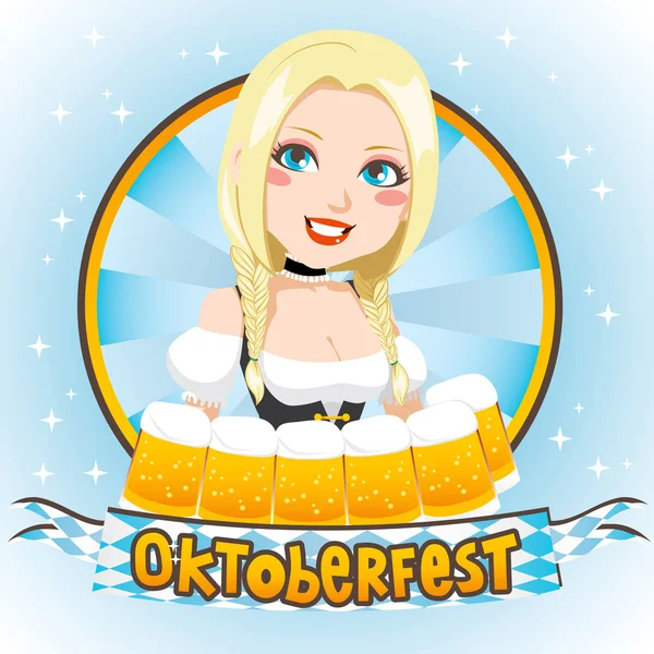 Oktoberfest blond sötnos — Stock vektor