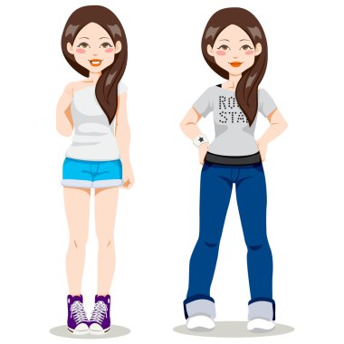 Casual Asian Woman clipart