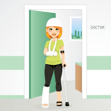 Injured Redhair Woman clipart