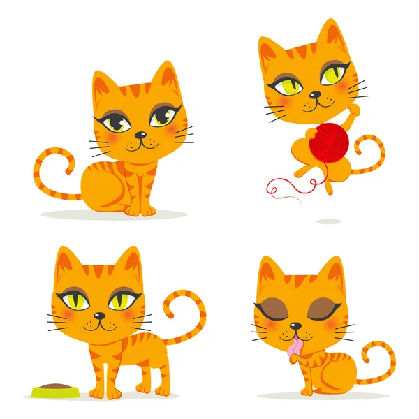 Oranje Cyperse kat — Stockvector