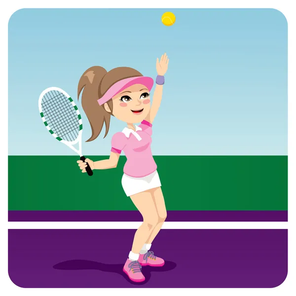 テニス女子 — ストックベクタ