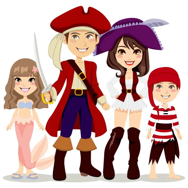 Familia pirata — Archivo Imágenes Vectoriales