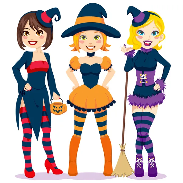 Halloween-nők — Stock Vector