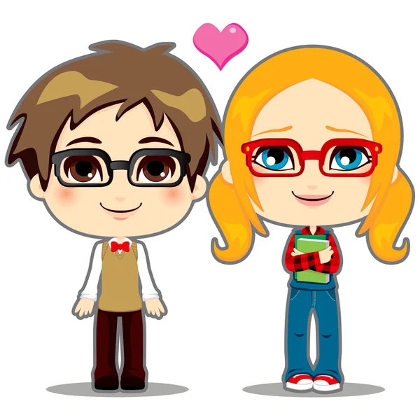 Geek coppia — Vettoriale Stock