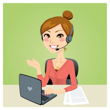 Call Center Woman clipart