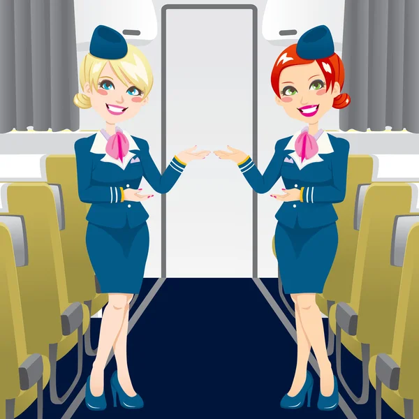 Beautiful Stewardess — Stock Vector