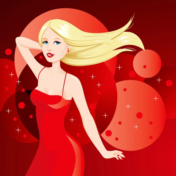 Blonde Disco Femme — Image vectorielle