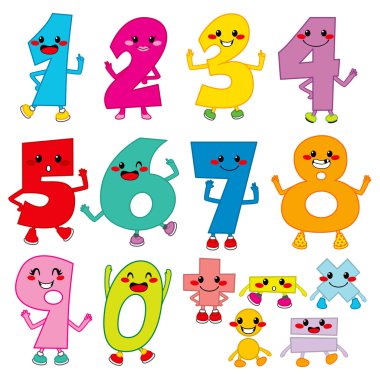 Funny Cartoon Numbers clipart