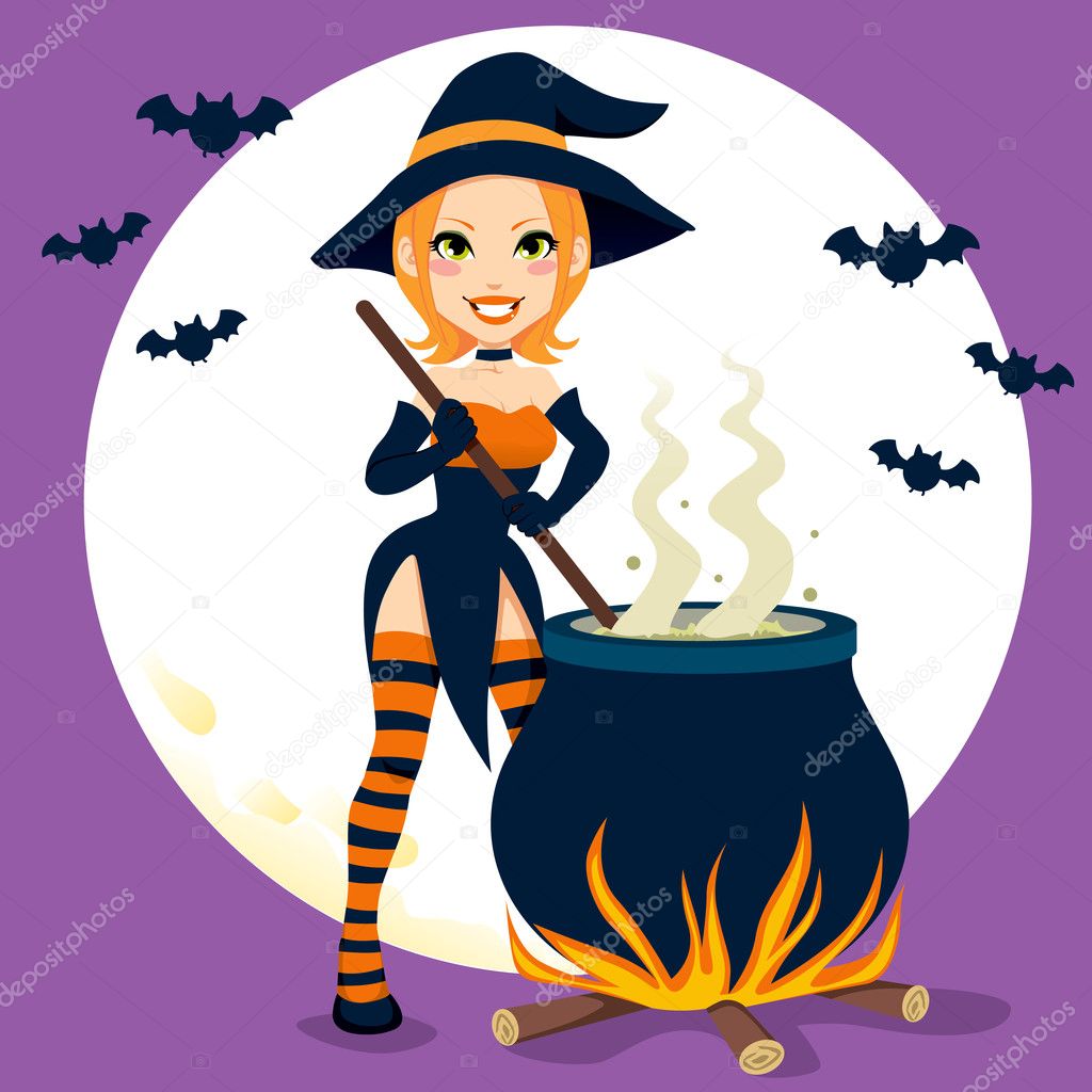 Sexy Witch Cauldron Stock Vector Image By ©kakigori 12269987