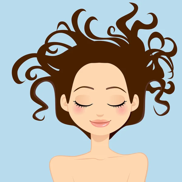 Femme cheveux sauvages — Image vectorielle