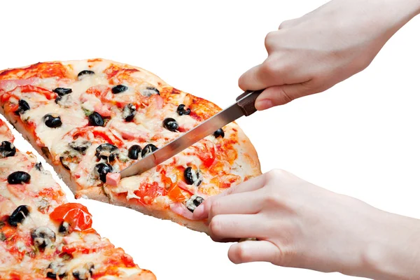 Die Pizza isoliert — Stockfoto