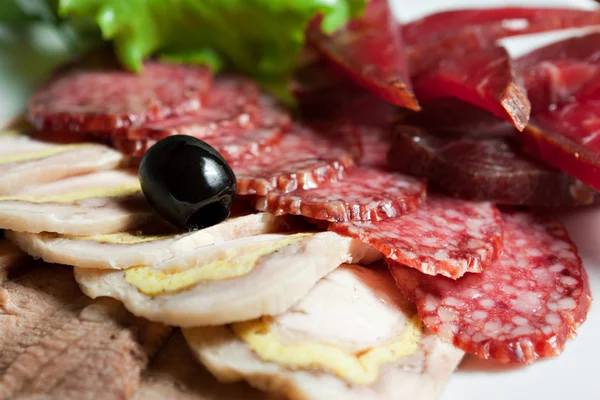 stock image Pieces of sausage closeup