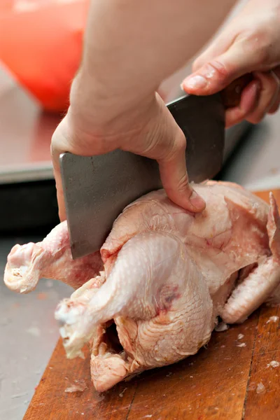 stock image Cut chicken in kitchen