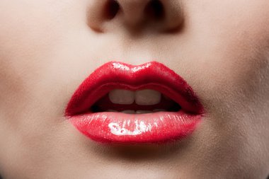 Red lips closeup clipart