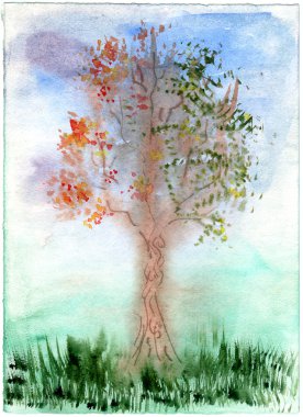 Water color tree clipart