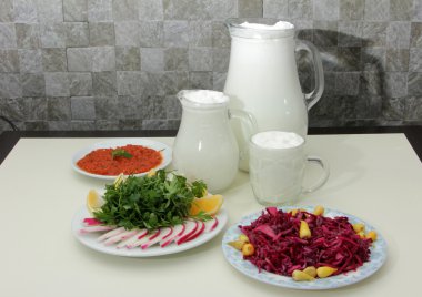 ayran, salata