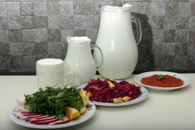 ayran, salata