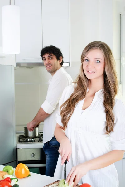 I love to cook together — Stock Photo, Image